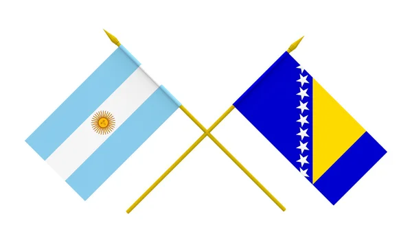 Flags, Argentina and Bosnia and Herzegovina — Stock Photo, Image