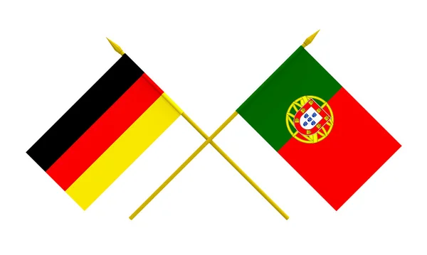 Drapeaux, Allemagne et Portugal — Photo