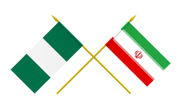 Flaggen, iran und nigeria — Stockfoto