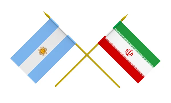 Flags, Argentina and Iran — Stock Photo, Image