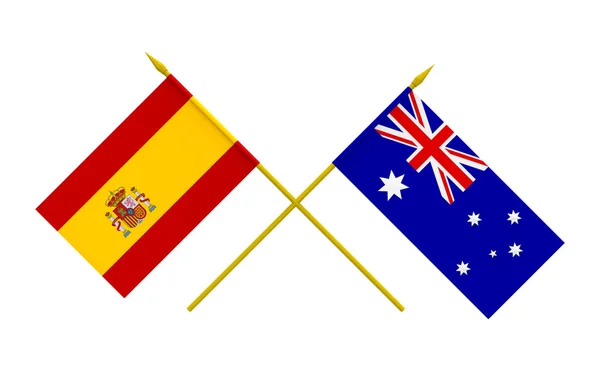 Banderas, España y Australia — Foto de Stock