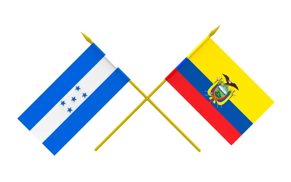 Banderas, Honduras y Ecuador — Foto de Stock