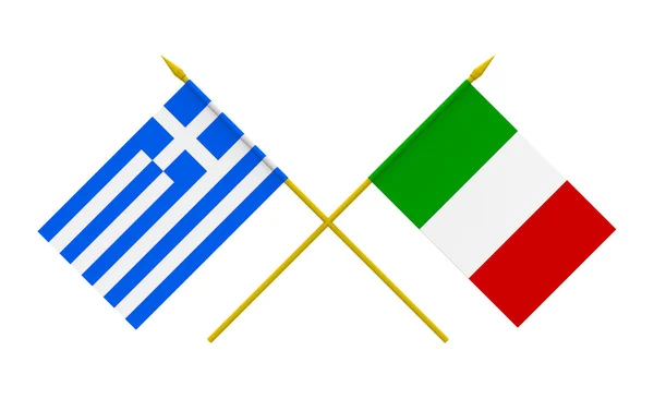 Flags, Italy and Greece — Stock Photo, Image