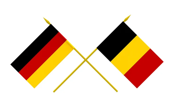 Drapeaux, Belgique et Allemagne — Photo