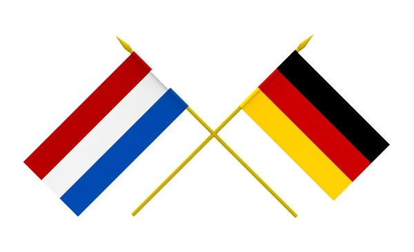 Drapeaux, Allemagne et Pays-Bas — Photo