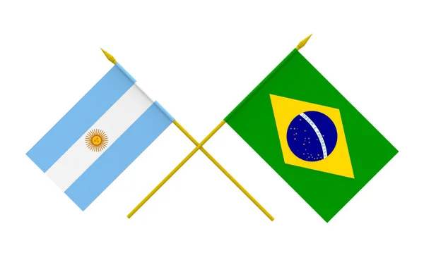 Flags, Brazil and Argentina — Stock Photo, Image