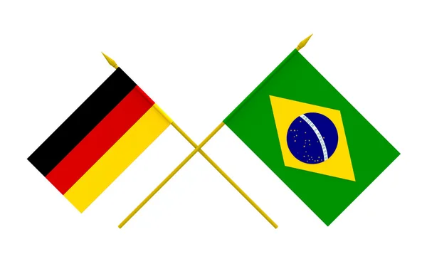 Flags, Brazil and Germany — Stock Photo, Image