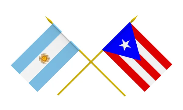 Banderas, Argentina y Puerto Rico — Foto de Stock