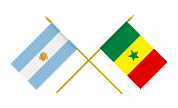 Drapeaux, Argentine et Sénégal — Photo