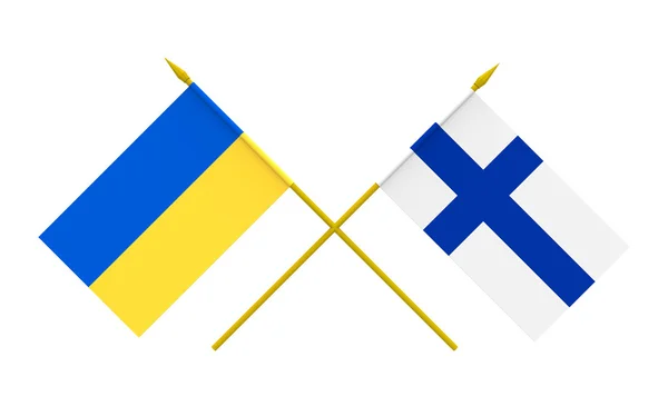 Flag, Ukraine og Finland - Stock-foto