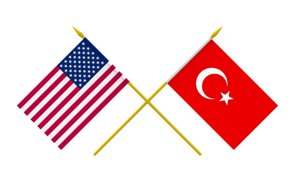 Flagi, usa i Turcji — Zdjęcie stockowe