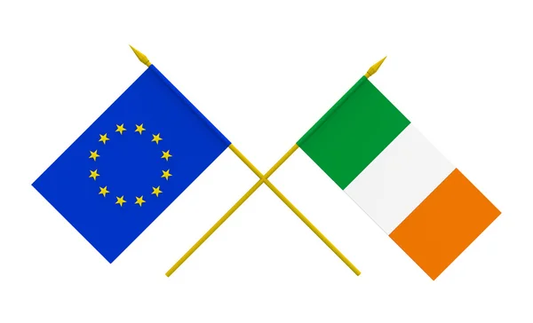 Banderas, Irlanda y la Unión Europea —  Fotos de Stock