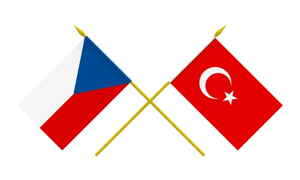 Flags, Czech Republic and Turkey — Stock Photo, Image