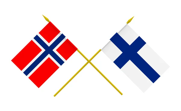 Flaggen, Finnland und Norwegen — Stockfoto