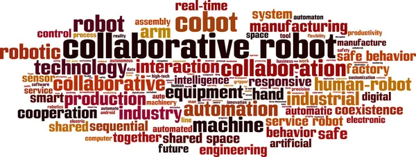 Concepto Nube Palabras Robot Colaborativo Collage Hecho Palabras Sobre Robot — Vector de stock