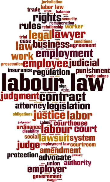 Labour Law Word Cloud Concept Collage Made Words Labour Law — ストックベクタ