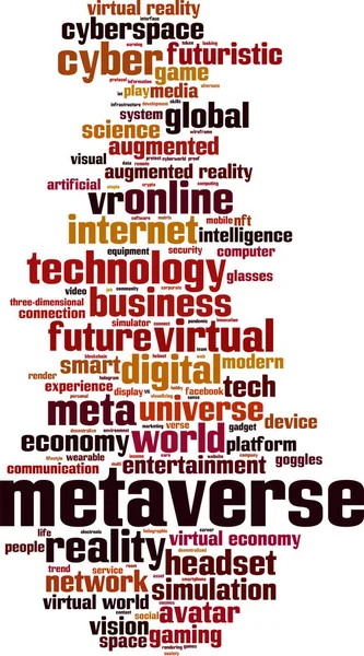 Koncept Metaverzního Slova Cloud Koláž Složená Slov Metaverzi Vektorová Ilustrace — Stockový vektor