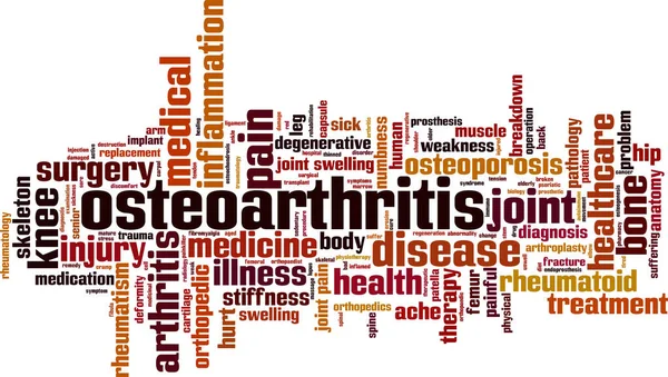 Concepto Nube Palabras Osteoartritis Collage Hecho Palabras Sobre Osteoartritis Ilustración — Vector de stock