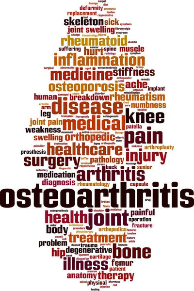 Artrosi Parola Concetto Nube Collage Fatto Parole Sull Osteoartrite Illustrazione — Vettoriale Stock