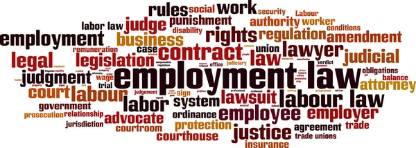 Direito Emprego Conceito Nuvem Palavra Colagem Feita Palavras Sobre Direito — Vetor de Stock