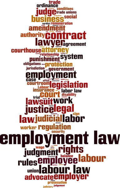 Direito Emprego Conceito Nuvem Palavra Colagem Feita Palavras Sobre Direito —  Vetores de Stock