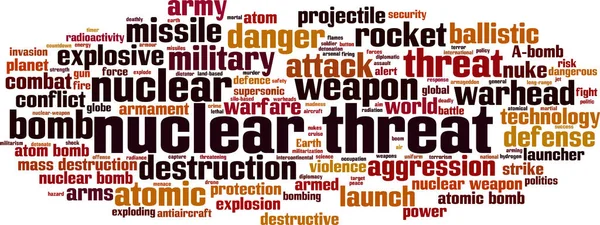 核威胁一词云的概念 学院对核威胁发表了许多言论 矢量说明 — 图库矢量图片