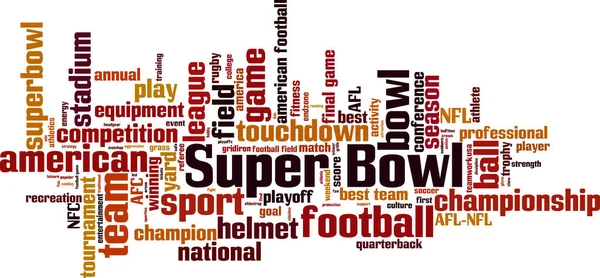 Super Bowl Conceito Nuvem Palavras Colagem Feita Palavras Sobre Super — Vetor de Stock