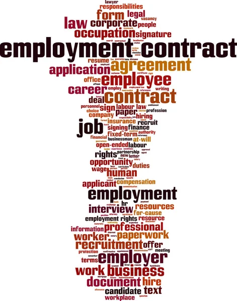 Employment Contract Word Cloud Concept Collage Made Words Employment Contract — Stock Vector