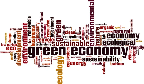 Groene Economie Woord Wolk Concept Collage Gemaakt Van Woorden Groene — Stockvector