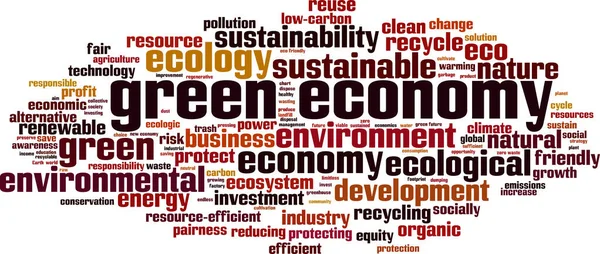 Groene Economie Woord Wolk Concept Collage Gemaakt Van Woorden Groene — Stockvector