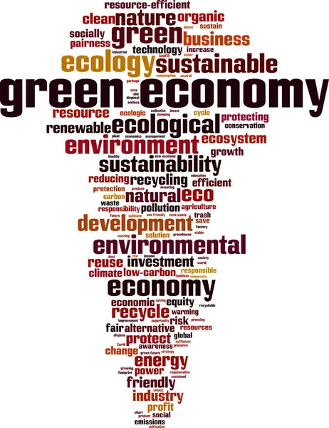 Green Economy Wort Cloud Konzept Collage Aus Wörtern Über Grüne — Stockvektor
