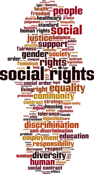 Social Rights Word Cloud Concept Collage Made Words Social Rights — Archivo Imágenes Vectoriales