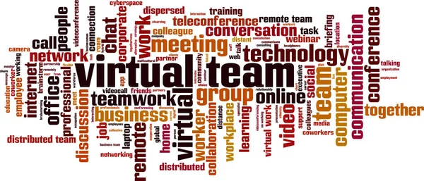 Virtual Team Word Cloud Concept Collage Made Words Virtual Team — Stock vektor