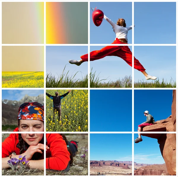 Glad collage — Stockfoto