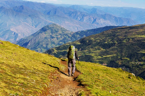 Wandelen in de Boliviaanse bergen — Stockfoto