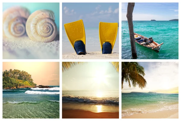 Strand collage — Stockfoto