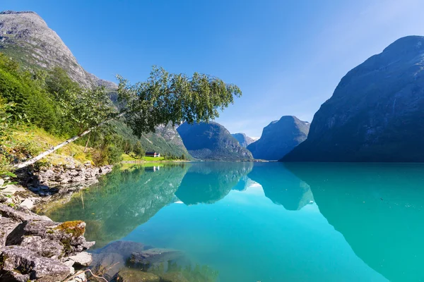 Norveç'te Gölü — Stok fotoğraf