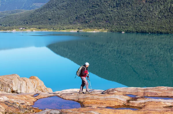 Caminata en Noruega — Foto de Stock