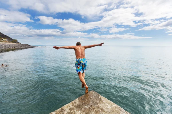 Rapaz saltador — Fotografia de Stock