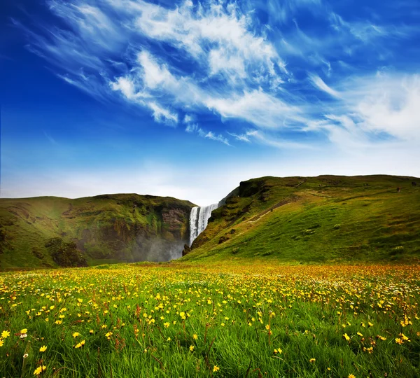 Wasserfall in Island — Stockfoto