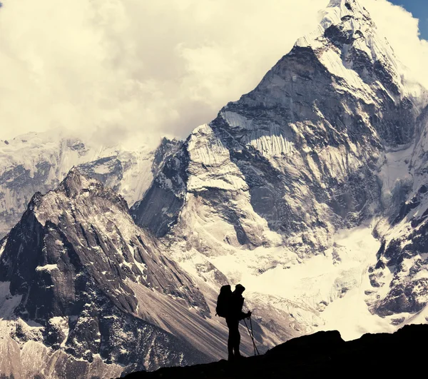 ヒマラヤの登山家 — ストック写真