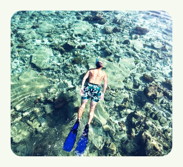 Snorkel de homem — Fotografia de Stock