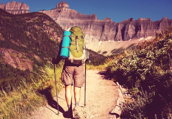 Hiker in Glacier — Stock Photo, Image