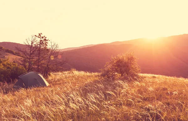 Tent op grasland — Stockfoto