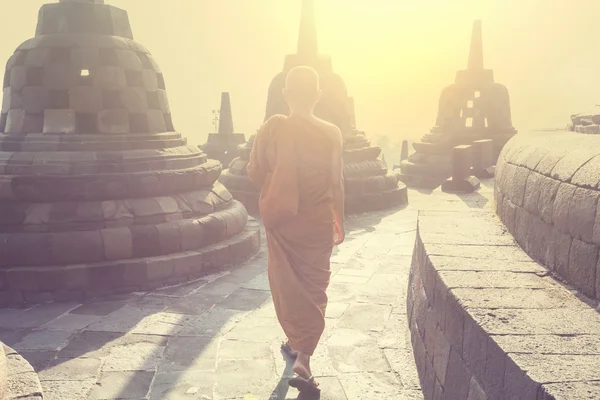 Monk in Borobudur — Stock Photo, Image