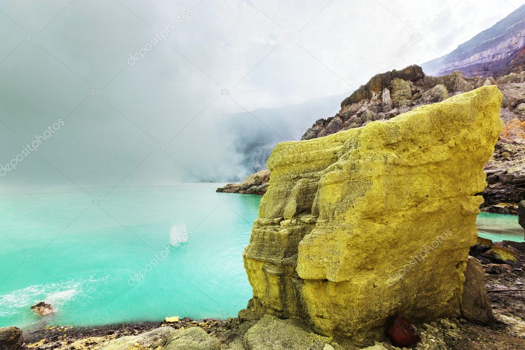 Ijen volcano lake