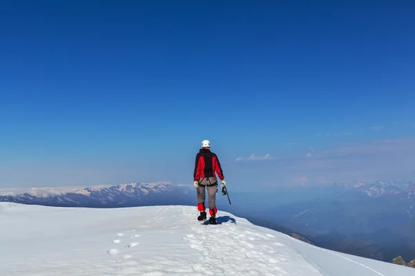 Escalador en glaciar — Foto de Stock