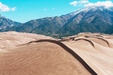 Great Sand Dunes Ulusal Parkı 'ndaki güzel manzaralar, Colorado, ABD