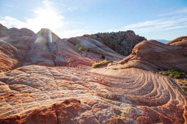 Utah, ABD 'de kumtaşı oluşumları. Güzel Alışılmadık manzaralar.