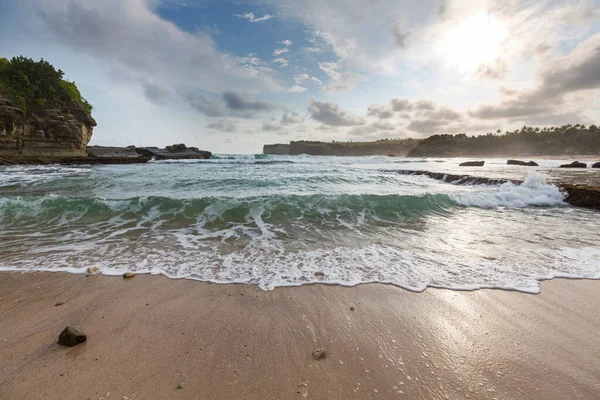 Plage Klayar Sur Océan Indien Indonésie Java — Photo